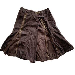 Fairycore Brown zipper details skirt, Sandwich Size 40